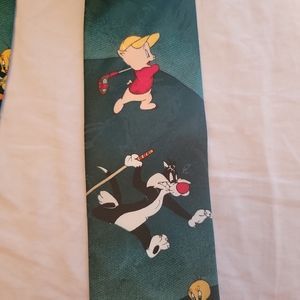Vintage 1996 Loonie Toones golf Necktie